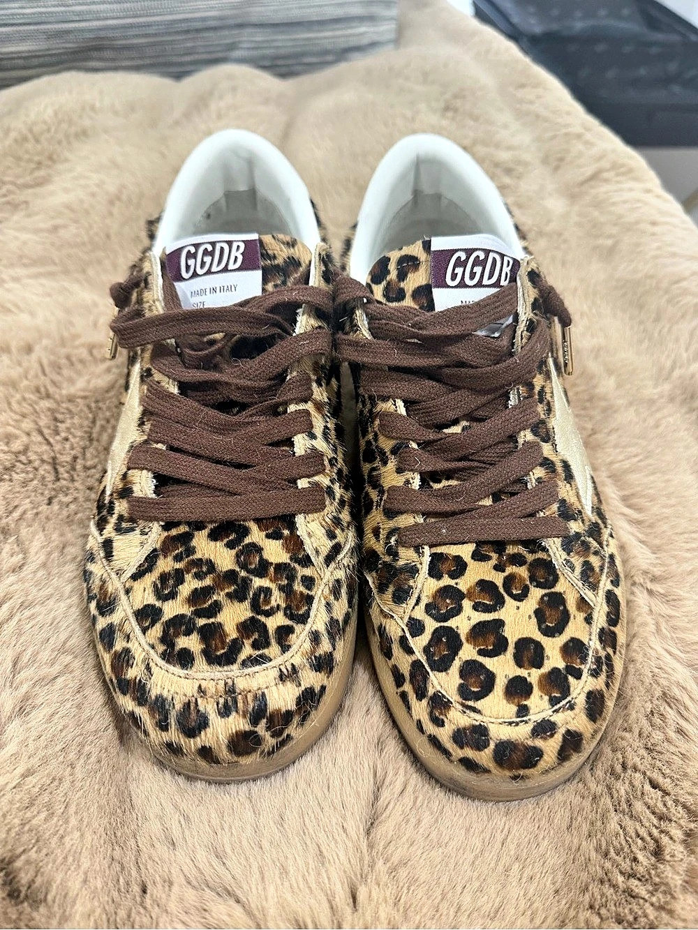 Golden Goose Super-Star Leopard Calf Hair Sneakers